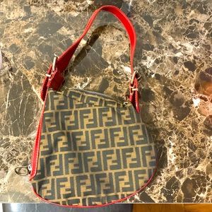 Fendi Zucca asymmetric shoulder bag